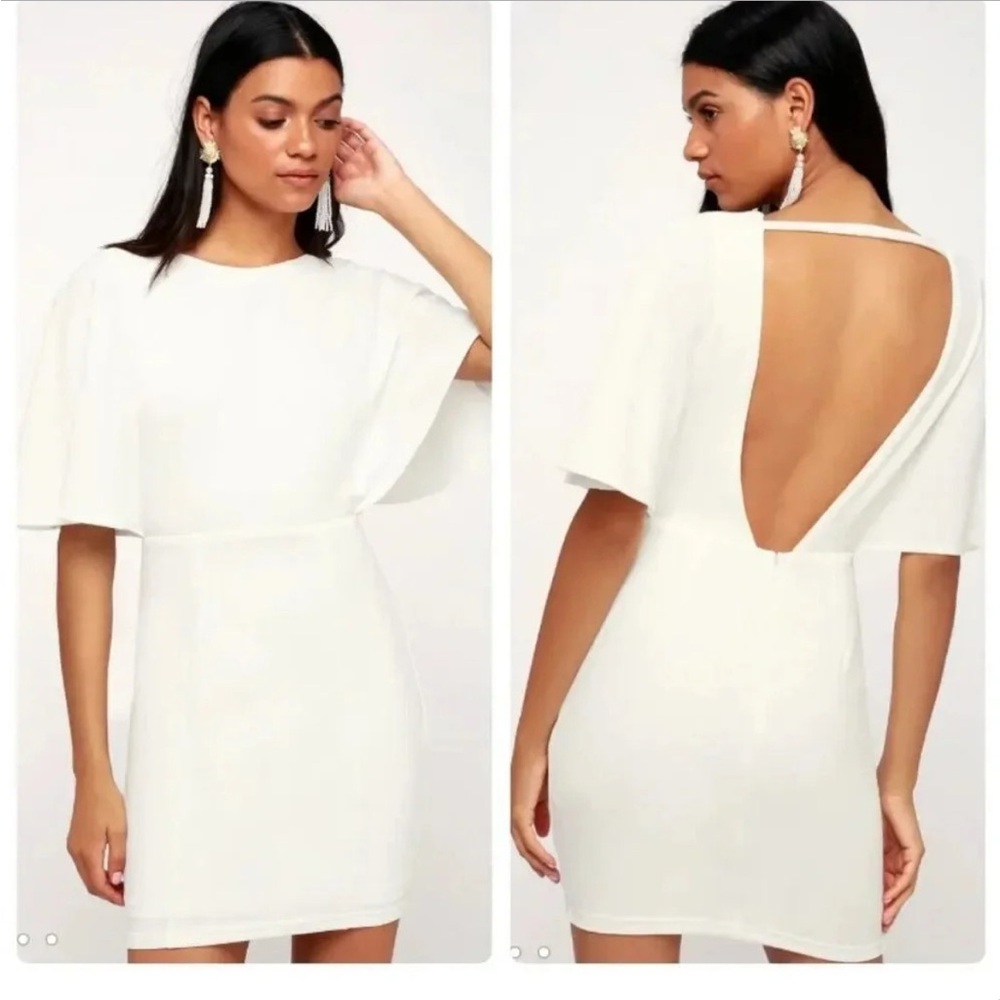 Lulus Here's to You White Backless Dress